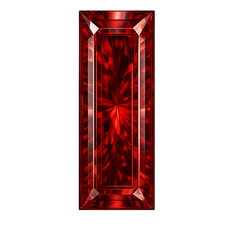 Cubic Zirconia Medium Garnet AAA, Baguette