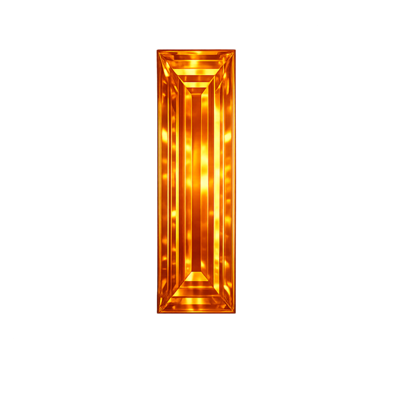 Cubic Zirconia Medium Orange AAA, Baguette