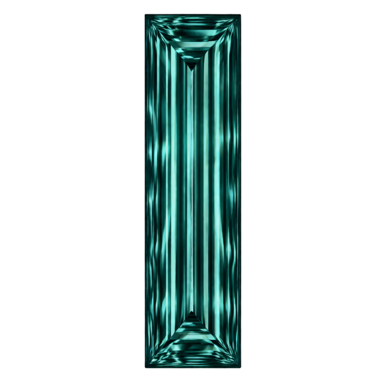 Cubic Zirconia Teal AAA, Baguette