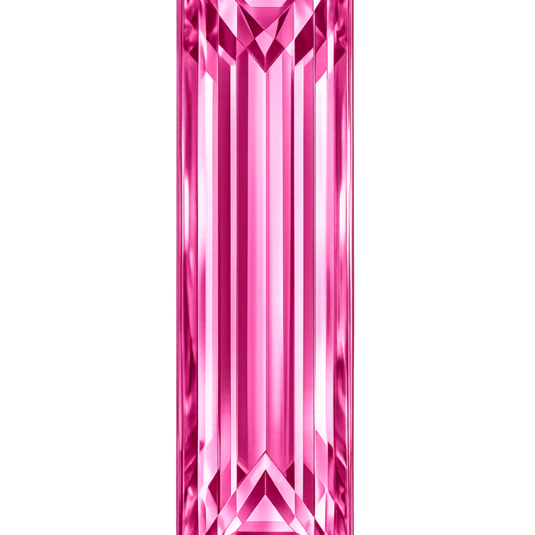 Cubic Zirconia Pink Rose AAA, Baguette