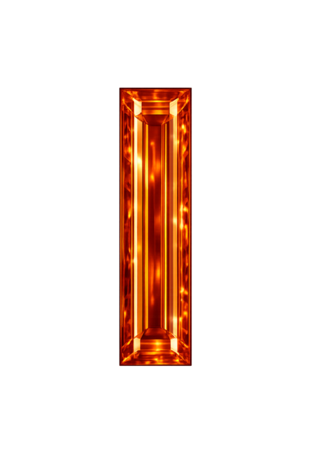 Cubic Zirconia Dark Orange AAA, Baguette
