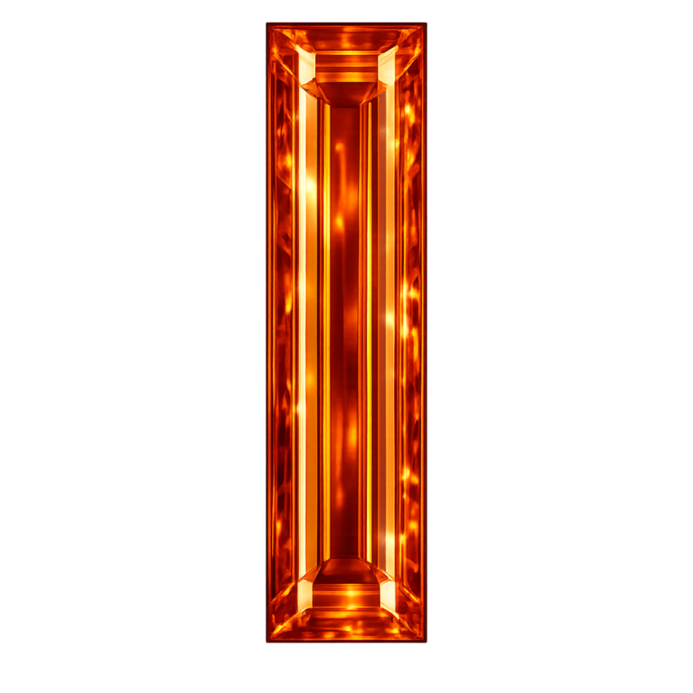Cubic Zirconia Dark Orange AAA, Baguette