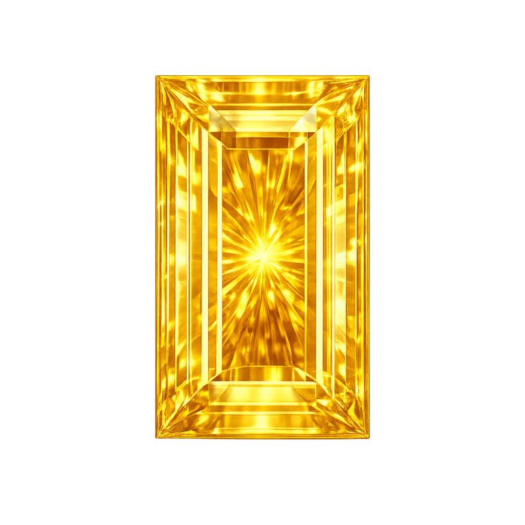 Cubic Zirconia Golden Yellow AAA, Baguette