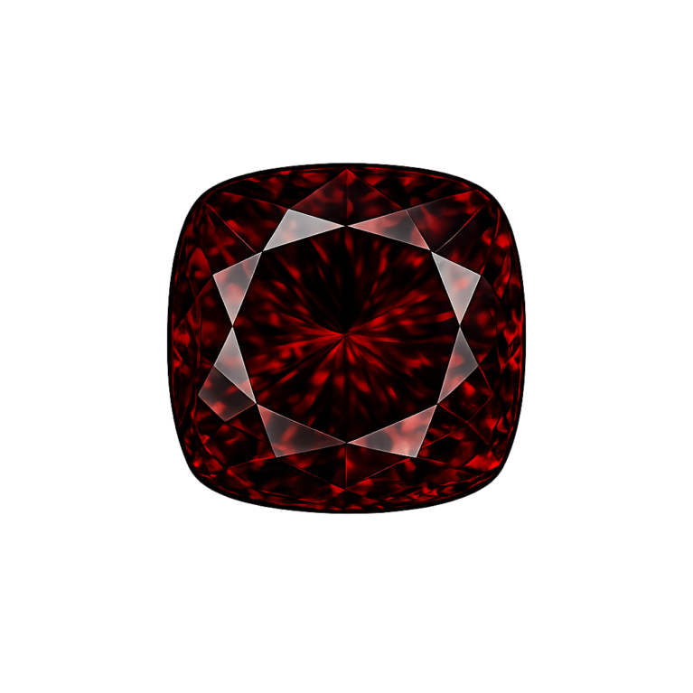 Cubic Zirconia Dark Garnet AAA, Cushion