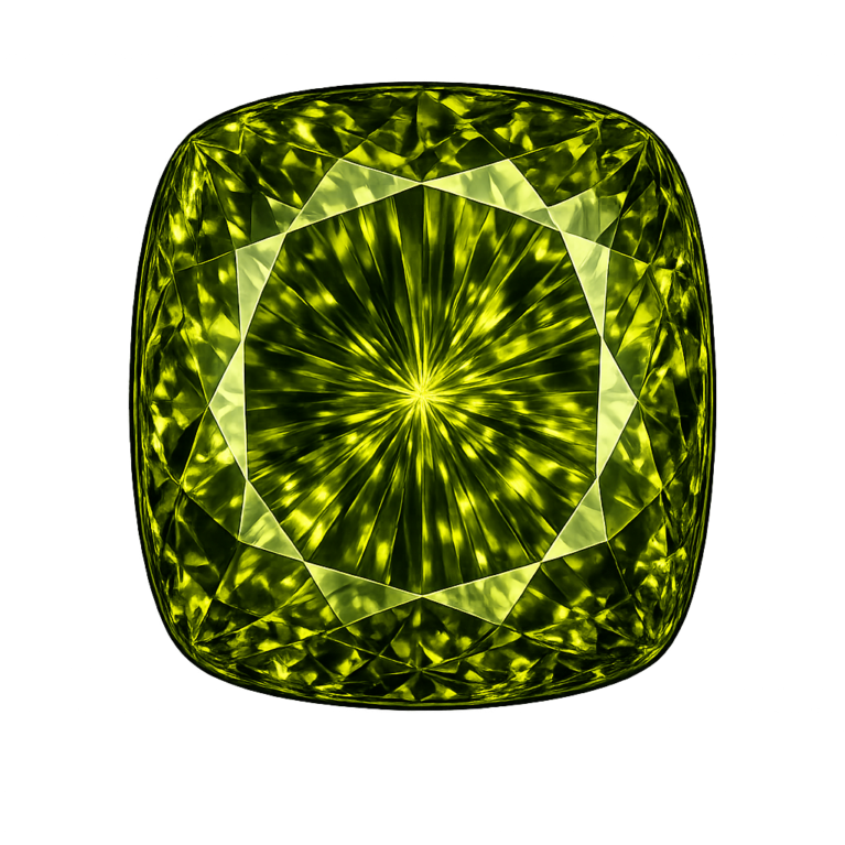 Cubic Zirconia Dark Olive Peridot AAA, Cushion