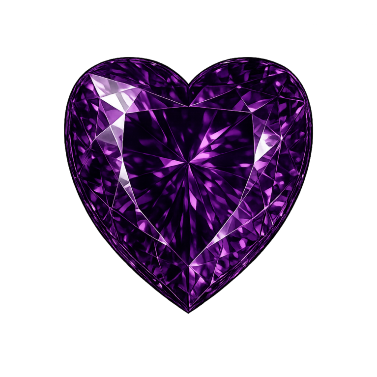 Cubic Zirconia Dark Amethyst AAA, Heart