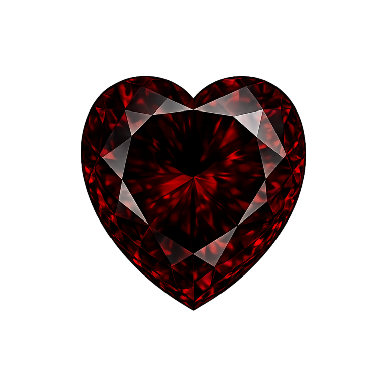 Cubic Zirconia Dark Garnet AAA, Heart