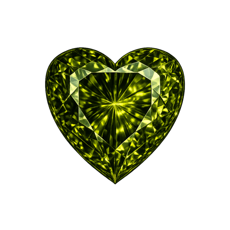 Cubic Zirconia Dark Olive Peridot AAA, Heart