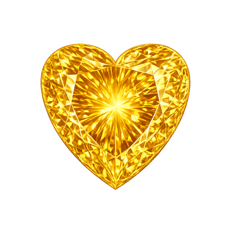 Cubic Zirconia Golden Yellow AAA, Heart