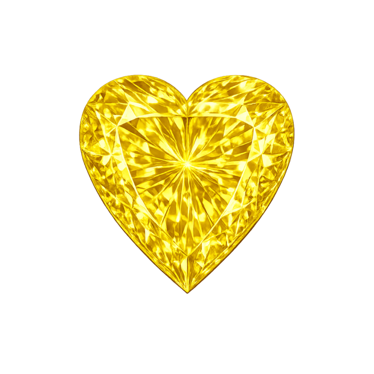Cubic Zirconia Medium Yellow AAA, Heart