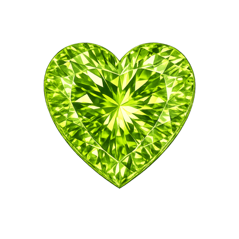 Cubic Zirconia Peridot AAA, Heart