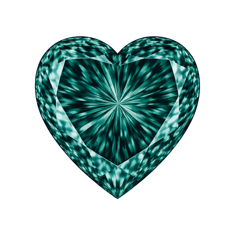 Cubic Zirconia Teal AAA, Heart
