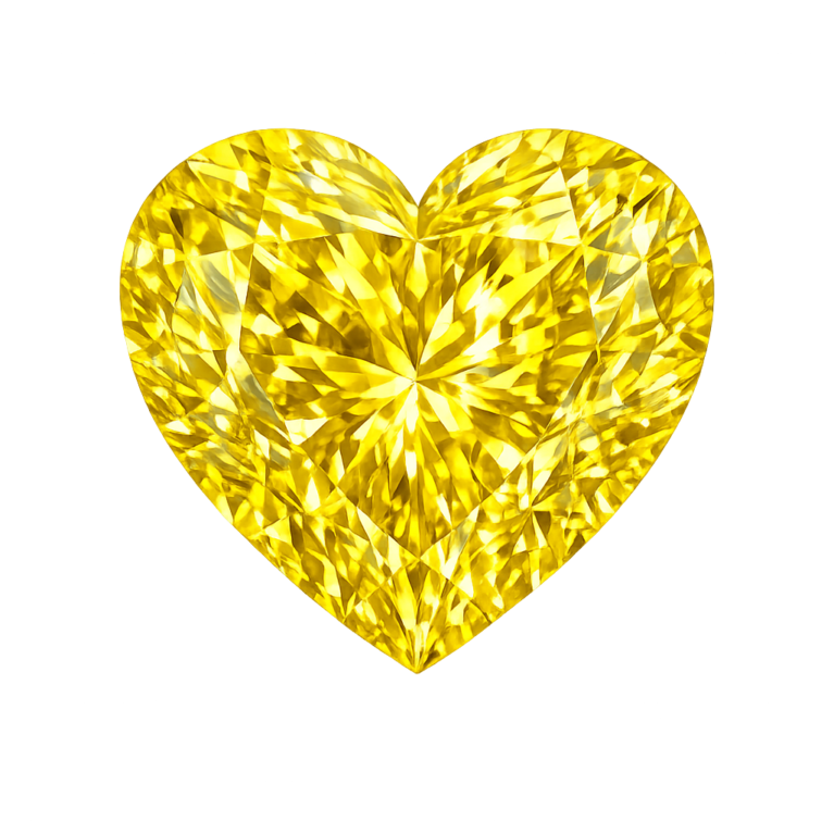 Cubic Zirconia Canary Yellow AAA, Heart