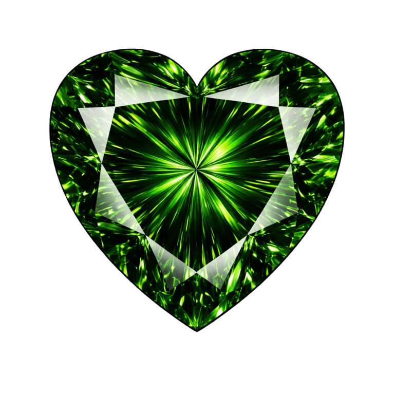 Cubic Zirconia Green AAA, Heart