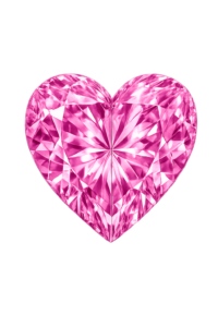 Heart CZ pink rose