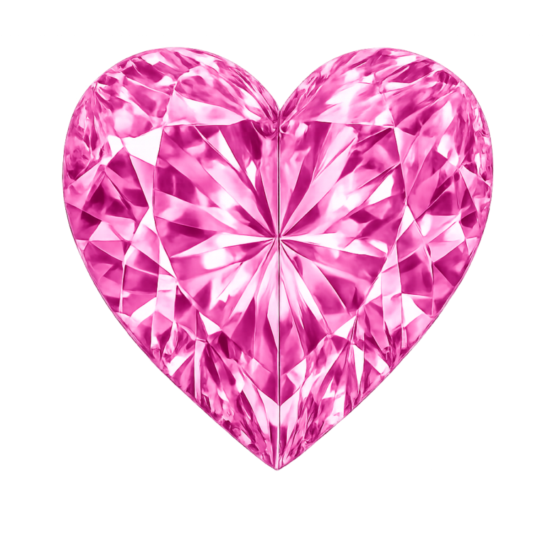 Heart CZ pink rose