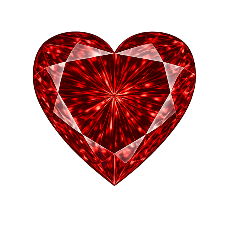 Cubic Zirconia Red AAA, Heart