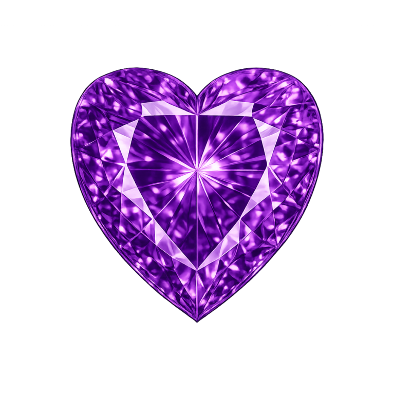 Cubic Zirconia Violet AAA, Heart
