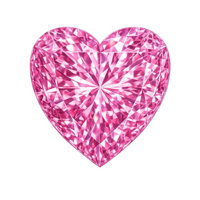 Cubic Zirconia Pink AAA, Heart
