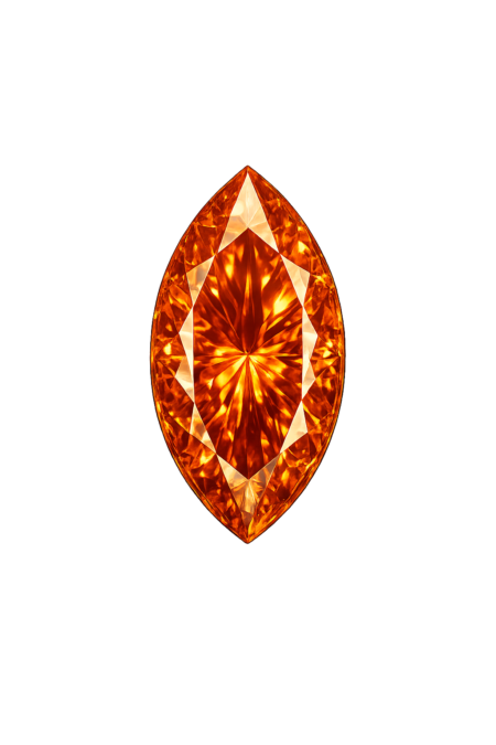 Cubic Zirconia Medium Orange AAA, Marquise