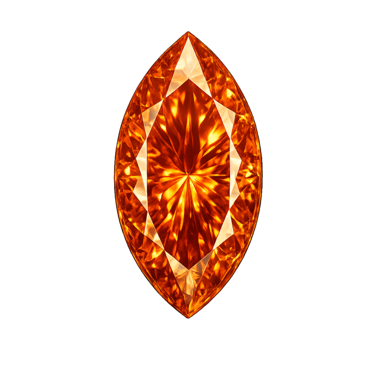 Cubic Zirconia Medium Orange AAA, Marquise