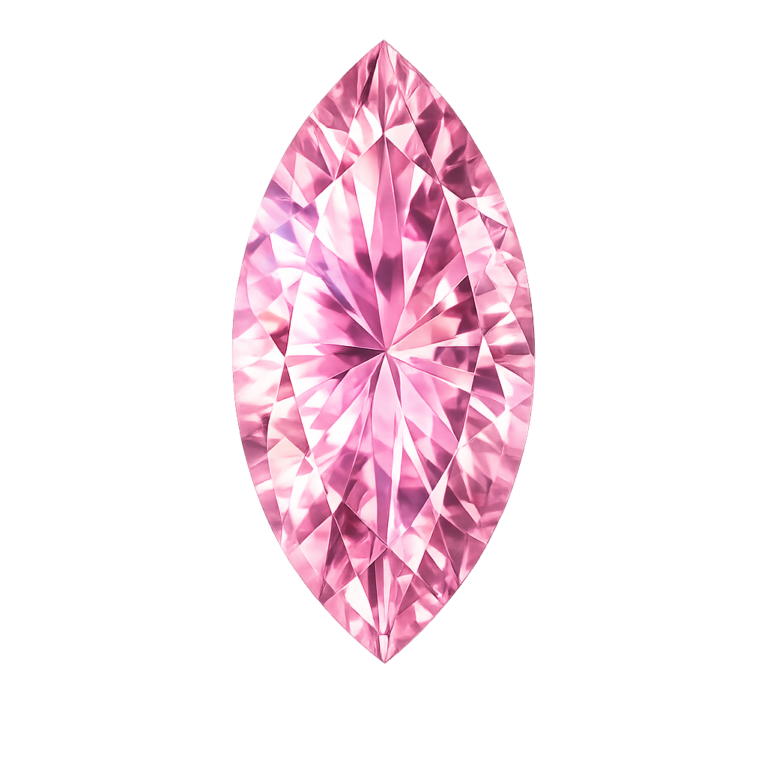 Cubic Zirconia Pink Rose AAA, Marquise
