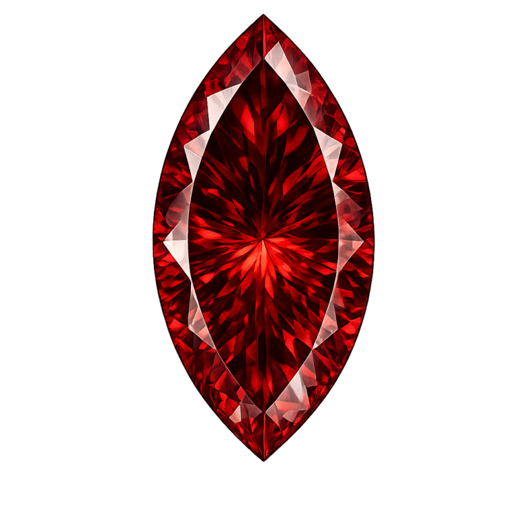 Cubic Zirconia Medium Garnet AAA, Marquise