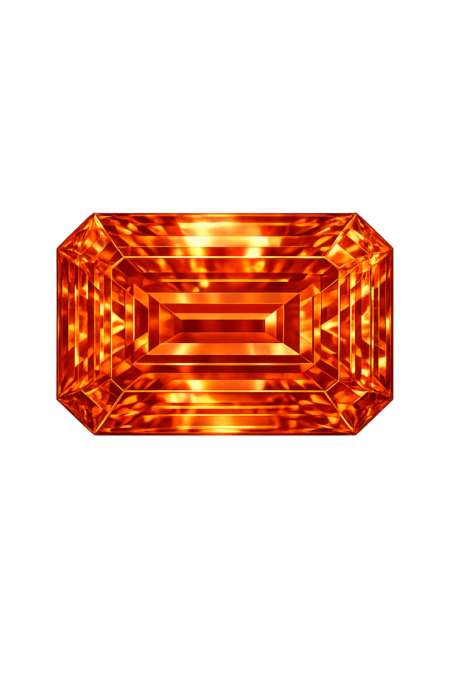 Cubic Zirconia Dark Orange AAA, Octagon
