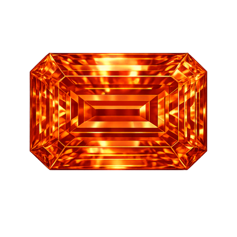 Cubic Zirconia Dark Orange AAA, Octagon