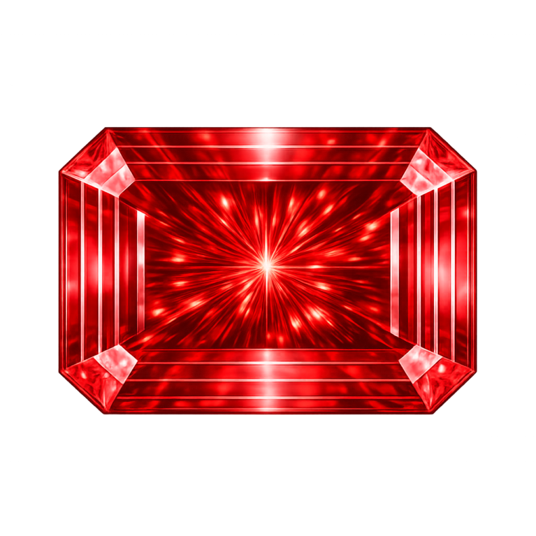 Cubic Zirconia Red AAA, Octagon