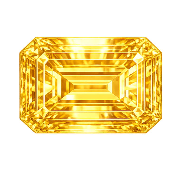 Cubic Zirconia Golden Yellow AAA, Octagon