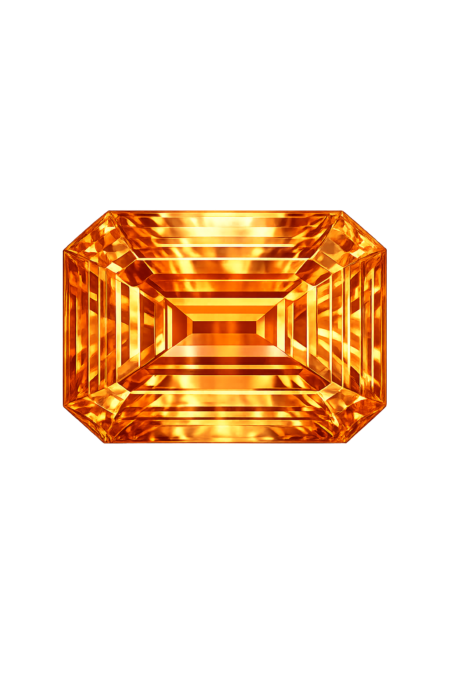 Cubic Zirconia Medium Orange AAA, Octagon