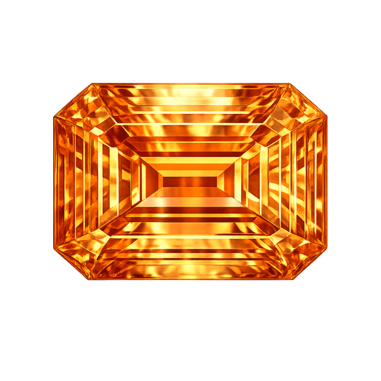 Cubic Zirconia Medium Orange AAA, Octagon