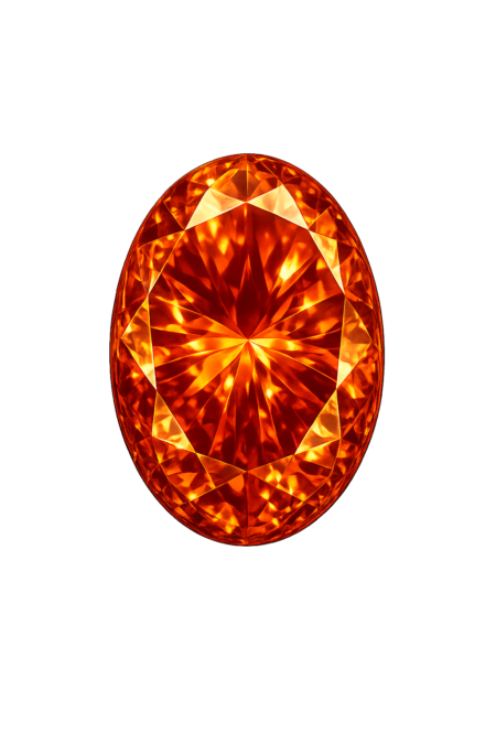 Cubic Zirconia Dark Orange AAA, Oval