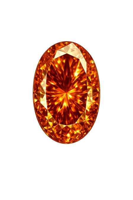 Cubic Zirconia Medium Orange AAA, Oval