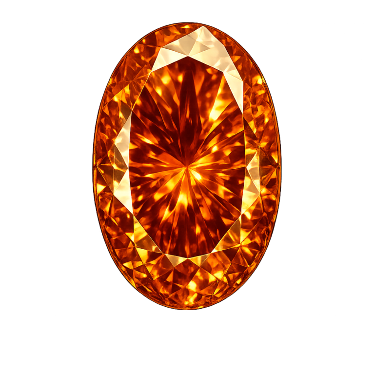Cubic Zirconia Medium Orange AAA, Oval