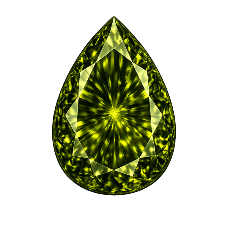 Cubic Zirconia Dark Olive Peridot AAA, Pear