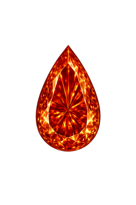 Cubic Zirconia Dark Orange AAA, Pear