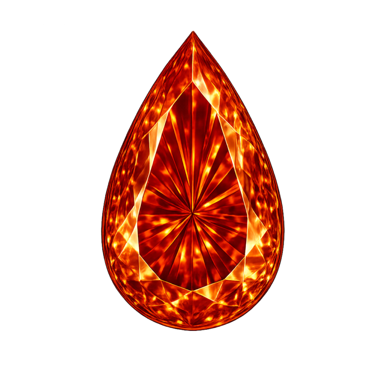 Cubic Zirconia Dark Orange AAA, Pear