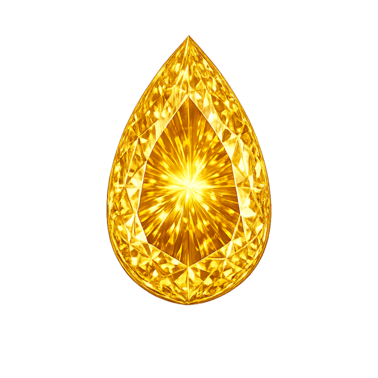 Cubic Zirconia Golden Yellow AAA, Pear