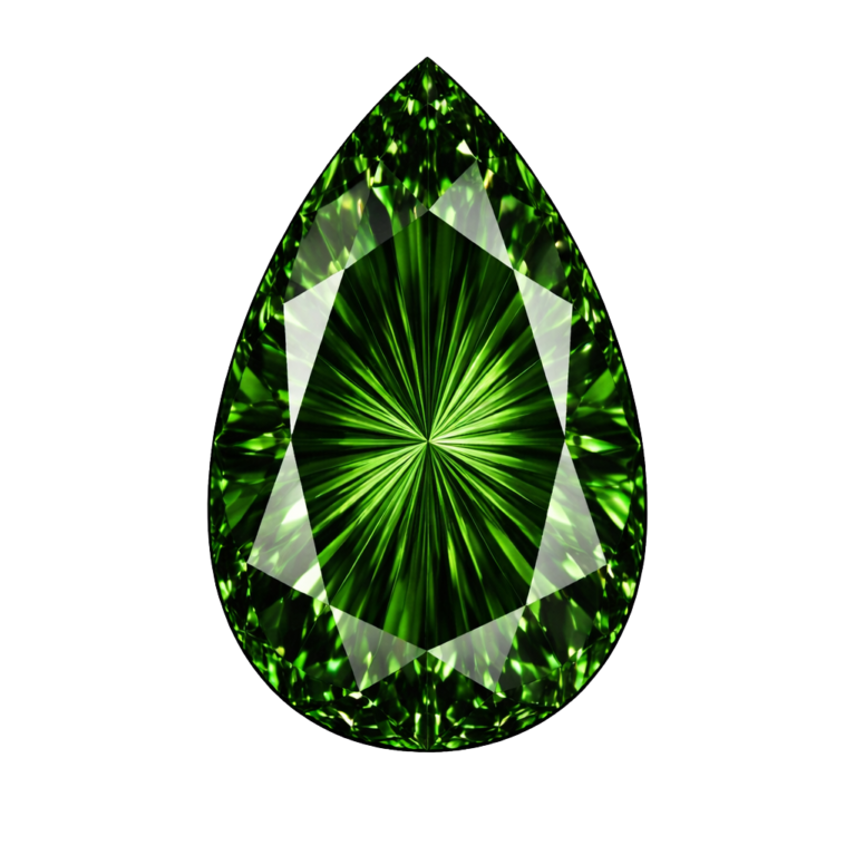Cubic Zirconia Green AAA, Pear