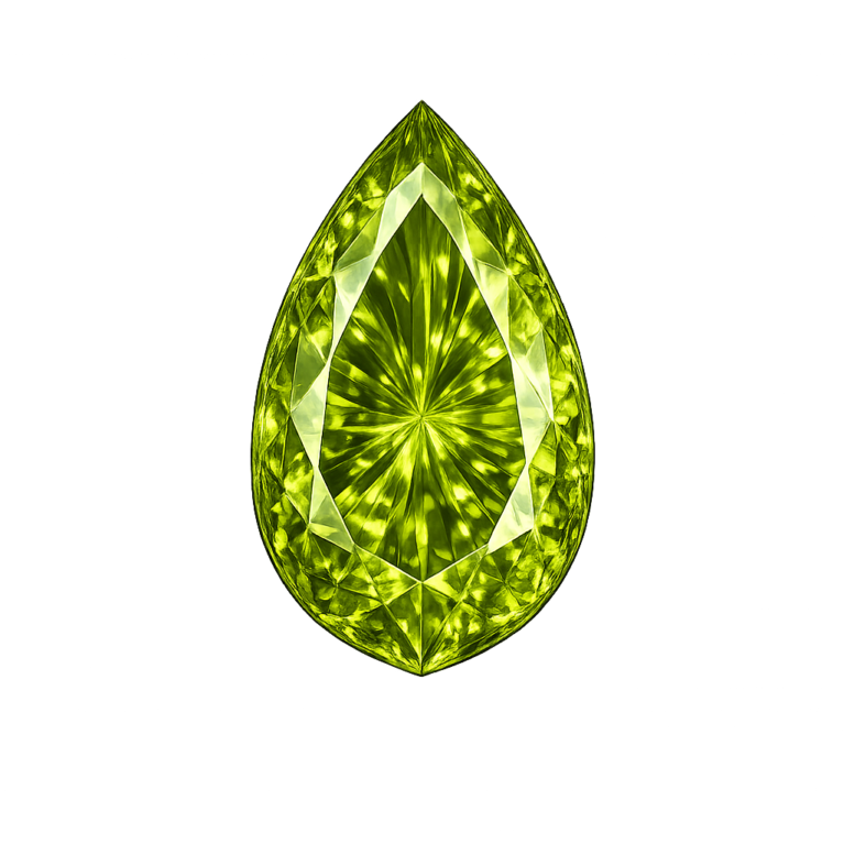Cubic Zirconia Medium Olive Peridot AAA, Pear