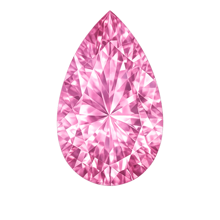Cubic Zirconia Pink Rose AAA, Pear