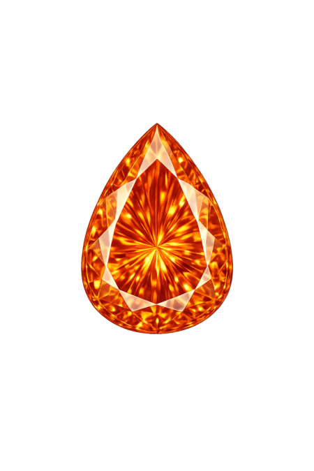 Cubic Zirconia Medium Orange AAA, Pear