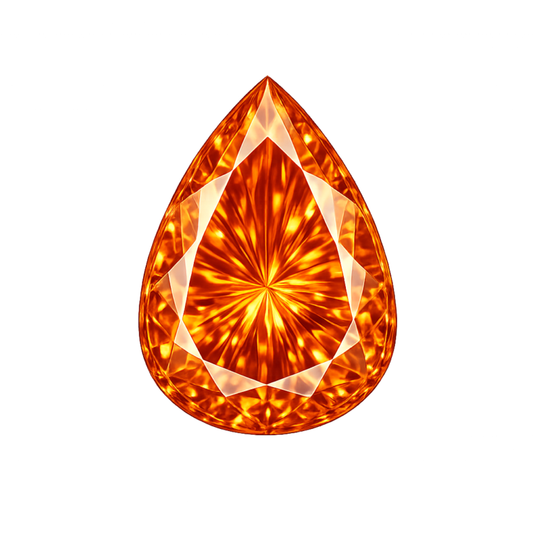 Cubic Zirconia Medium Orange AAA, Pear