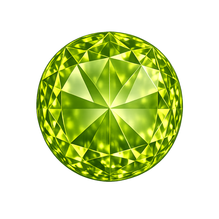 Cubic Zirconia Medium Olive Peridot AAA, Round Rose Cut