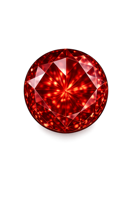 Cubic Zirconia Medium Garnet AAA, Round Rose Cut