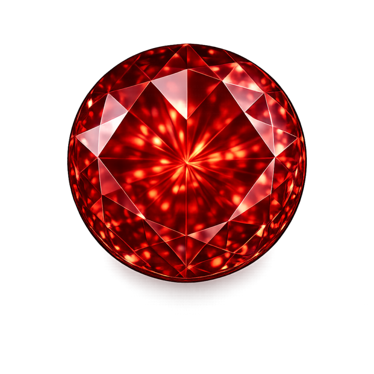 Cubic Zirconia Medium Garnet AAA, Round Rose Cut
