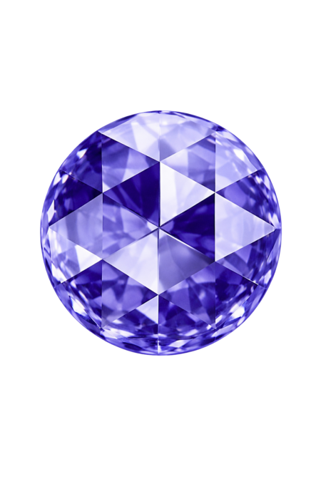 Cubic Zirconia Tanzanite AAA, Round Rose Cut