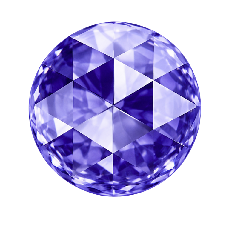 Cubic Zirconia Tanzanite AAA, Round Rose Cut